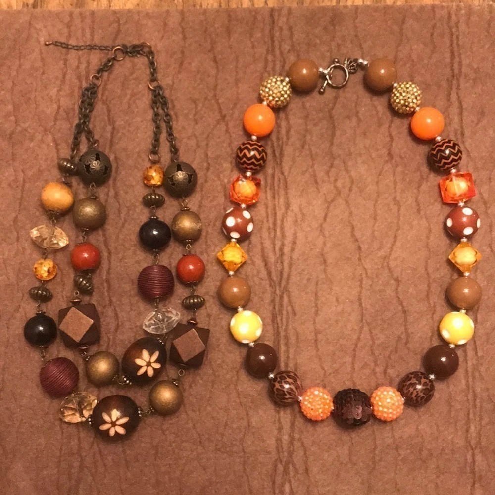 Vintage Jewelry Lot of Two Beaded Necklaces
